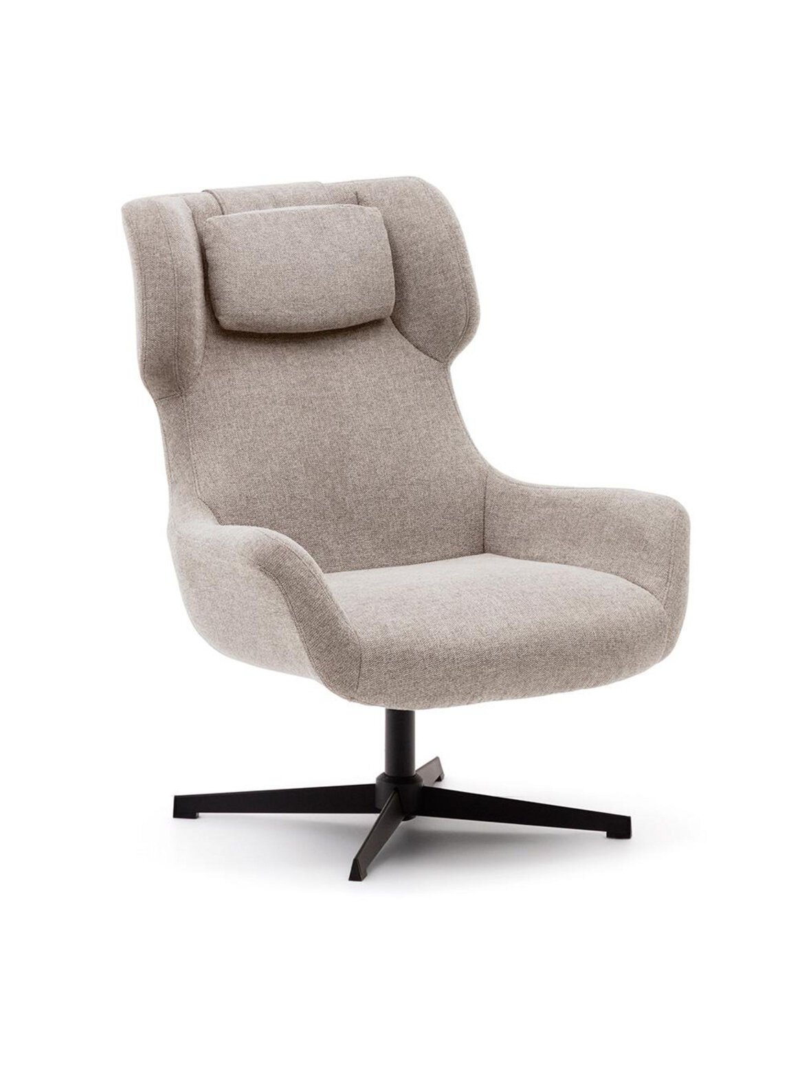 Zalina-nojatuoli beige chenille-kangas