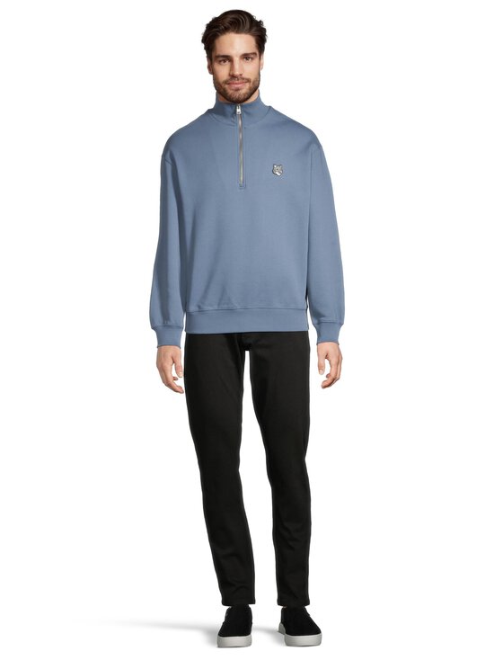 Maison Kitsuné - Fox Head Comfort Half Zip -collegepaita - 0380 BERING SEA | Stockmann - photo 2