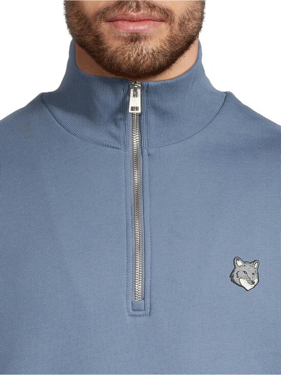 Maison Kitsuné - Fox Head Comfort Half Zip -collegepaita - 0380 BERING SEA | Stockmann - photo 4
