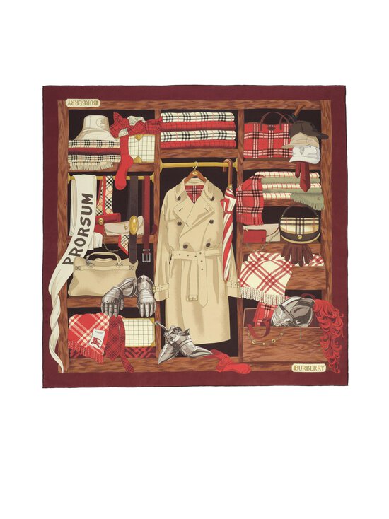 Burberry - Heritage Knight Ward -silkkihuivi - A1308 OXBLOOD | Stockmann - photo 1