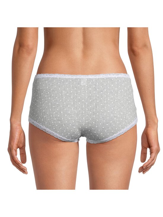 SKIMS - Lightweight Cotton Pointelle -pitsikoristeiset shortsialushousut - LIGHT HEATHER GREY PIN DOT | Stockmann - photo 3