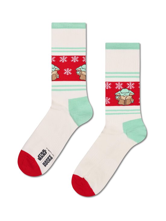 Happy Socks - Star Wars Grogu Snowflake -sukat - 1000 WHITE | Stockmann - photo 1