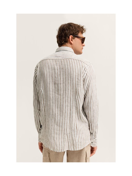 Bugatti - Casual-pellavakauluspaita - 090 BROWN | Stockmann - photo 4