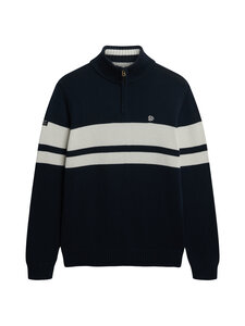 Superdry - Cotton Stripe Half Zip džemperis - I9Q ECLIPSE NAVY/BONE WHITE | Stockmann