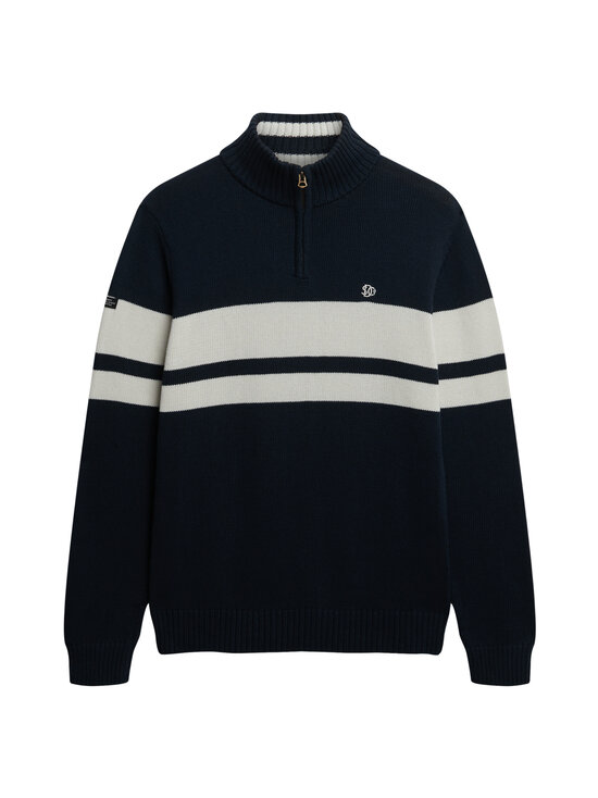 Superdry - Cotton Stripe Half Zip -neule - I9Q ECLIPSE NAVY/BONE WHITE | Stockmann - photo 2