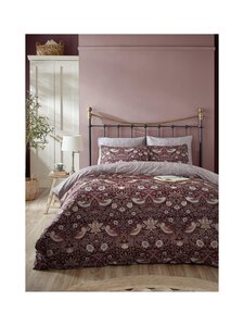 William Morris At Home - Strawberry Thief -satiinipussilakanasetti - 60 PLUM | Stockmann