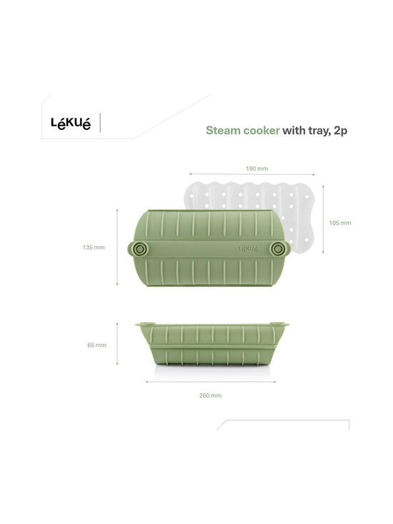 Lékué - Steam Cooker - höyrytysastia 2 annosta - GREEN | Stockmann - photo 4