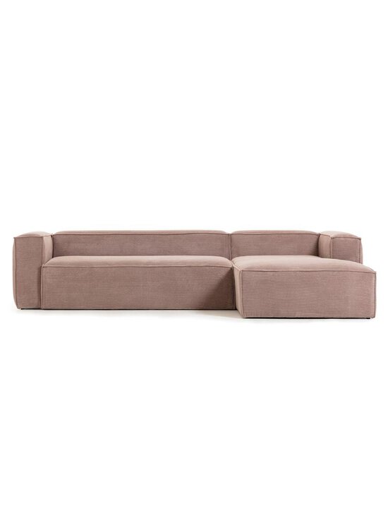 Kave Home - Blok-divaanisohva vaaleanpunainen vakosametti L 330 cm/oikea - PINK | Stockmann - photo 1