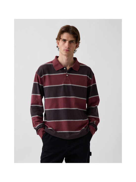 GAP - Oversized polo krekls - BURGUNDY STRIPE | Stockmann - photo 2