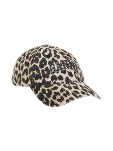Ganni - Washed Cotton Canvas Leo -lippalakki - 943 LEOPARD | Stockmann