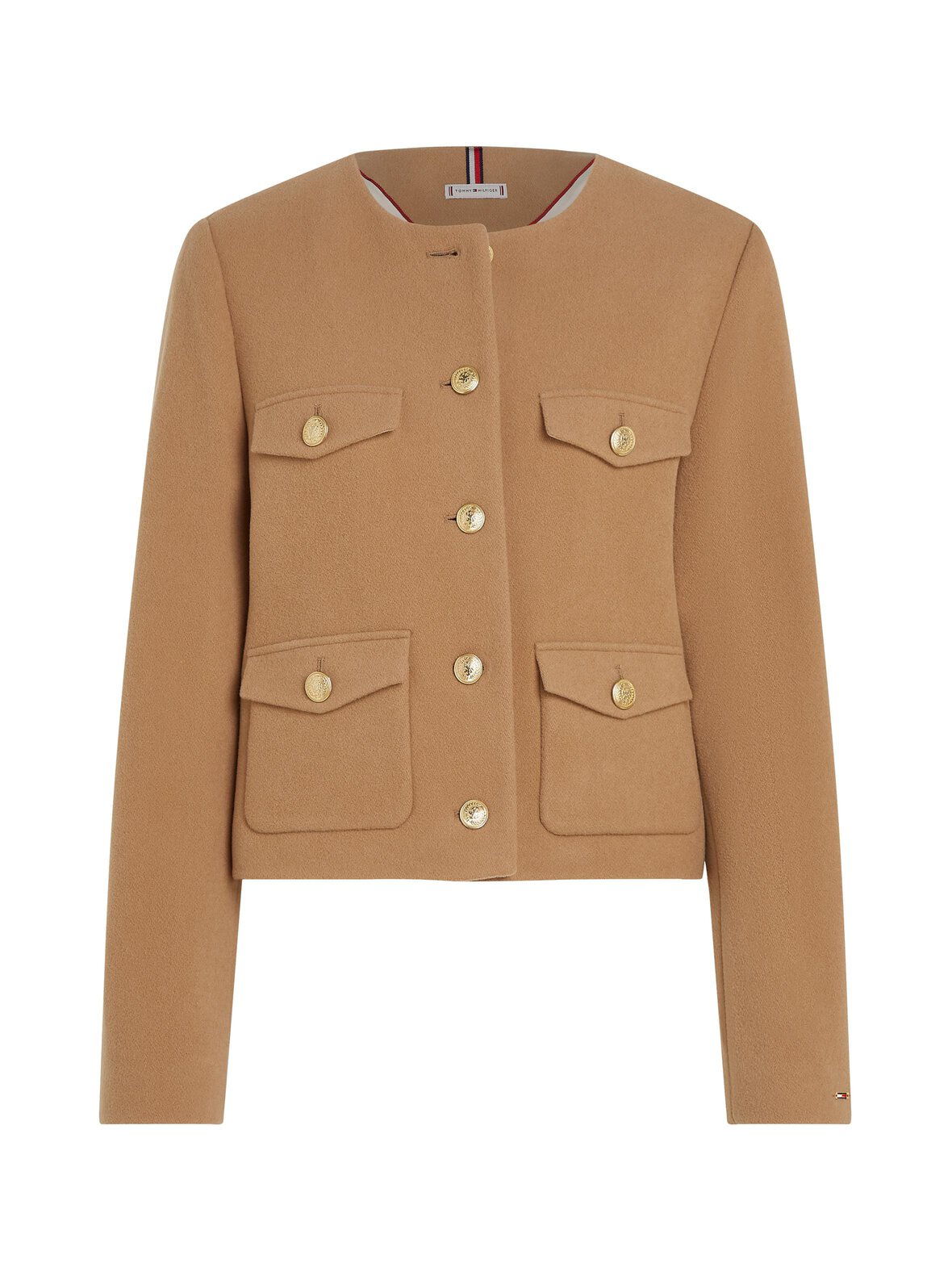 Crop Gold Button -villakangastakki