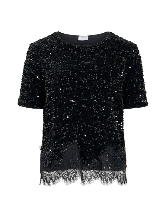 Vila - ViBelieve Lace -paljettipaita - BLACK | Stockmann - photo 1