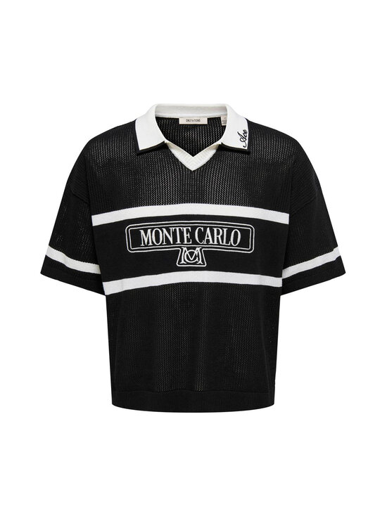Only & Sons - OnsAce Life Split Neck -paita - BLACK DETAIL:ANTIQUE WHITE | Stockmann - photo 1
