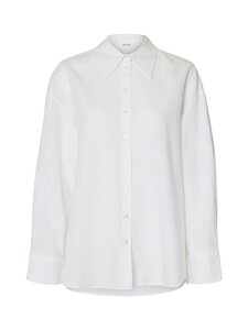 Selected - SlfCleo Oversize -pellavasekoitepaita - BRIGHT WHITE | Stockmann