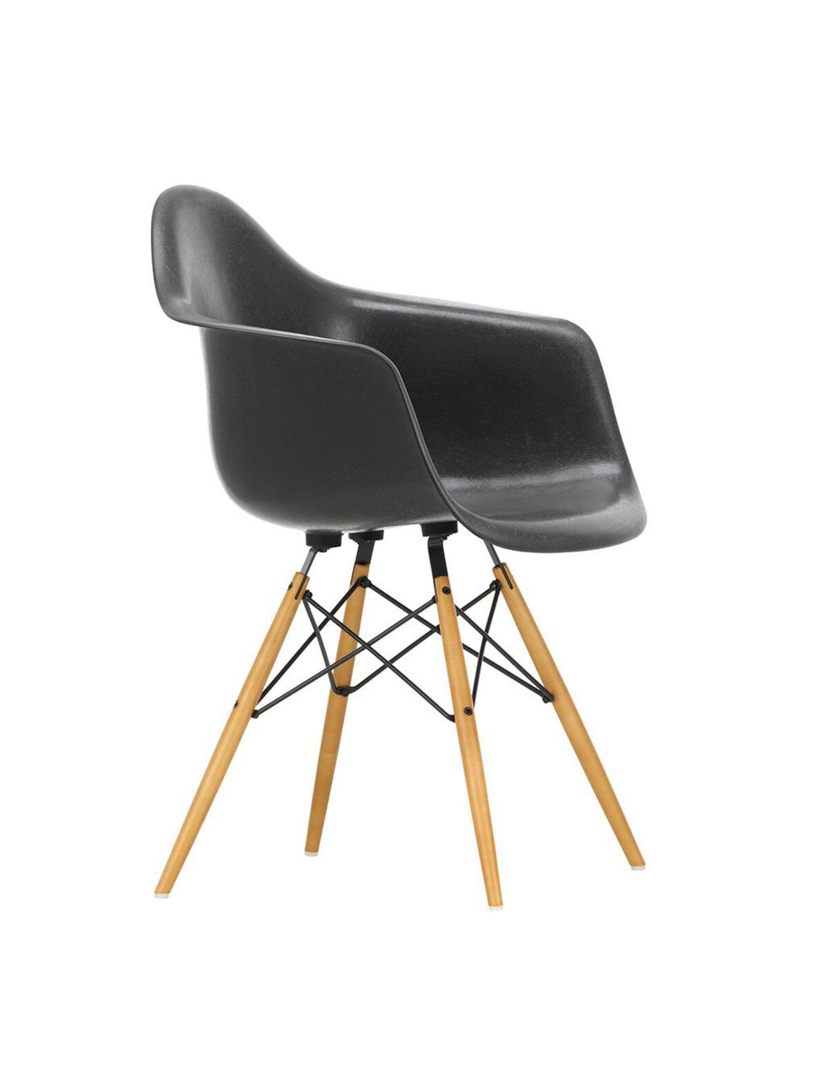 Eames daw fiberglass -tuoli elephant grey/vaalea vaahtera