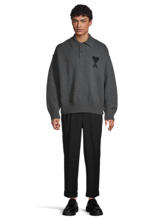 Ami - Polo Ami De Coeur -neulepaita - 0504 : GRIS CHINE/ NOIR | Stockmann - photo 2