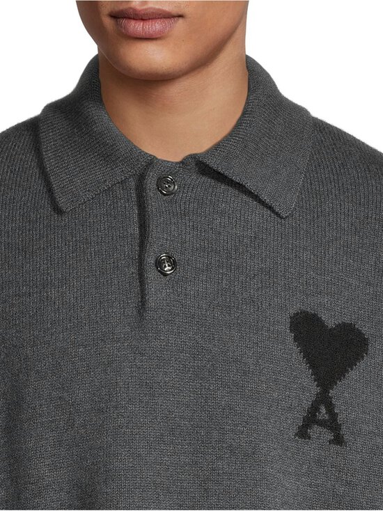 Ami - Polo Ami De Coeur -neulepaita - 0504 : GRIS CHINE/ NOIR | Stockmann - photo 4