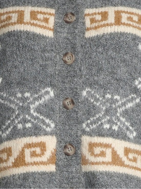 Object - Kardigan Objgalia - MEDIUM GREY MELANGE PATTERN:TANNIN MEL W. WHITE SAND | Stockmann - photo 4