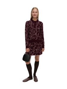 Marimekko - Liikkua Piirto Unikko -neule - 430 WINE RED, LIGHT PINK | Stockmann