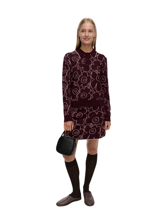 Marimekko - Liikkua Piirto Unikko -neule - 430 WINE RED, LIGHT PINK | Stockmann - photo 1
