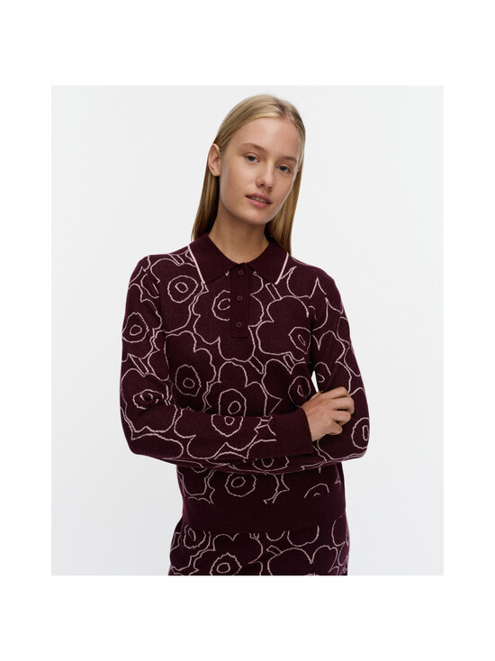 Marimekko - Liikkua Piirto Unikko -neule - 430 WINE RED, LIGHT PINK | Stockmann - photo 4