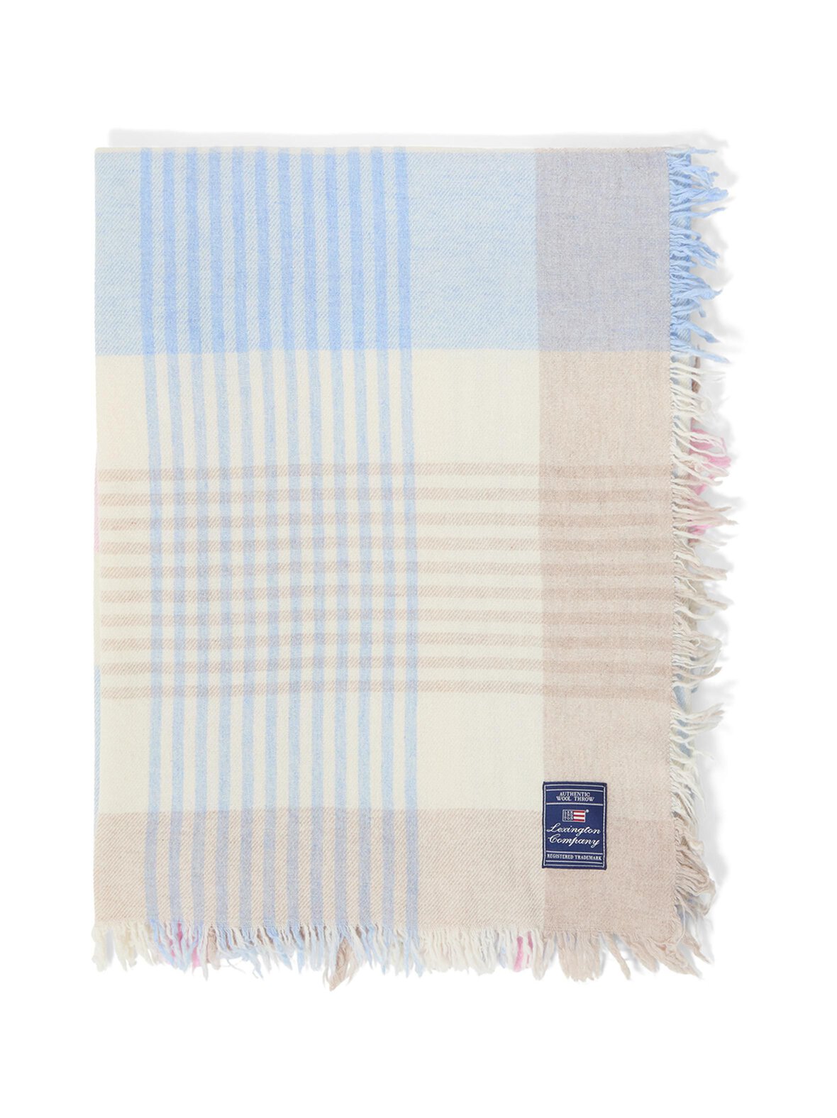 Multi checked wool mix -päiväpeitto 130 x 170 cm