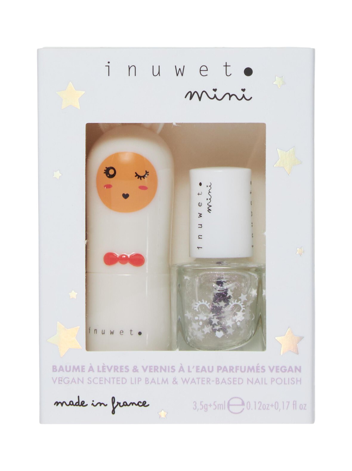Duo Kids White Set -huulivoide ja kynsilakkapakkaus