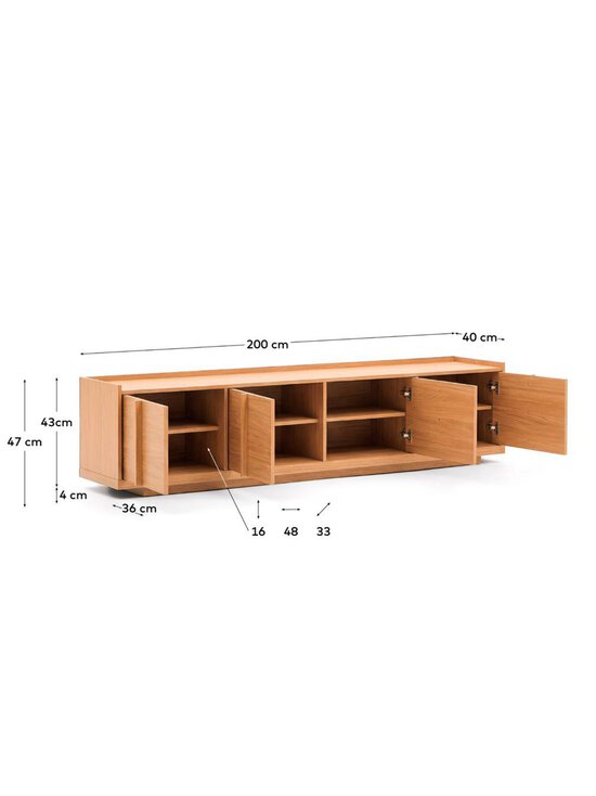 Kave Home - Onix-tv-taso tammi L 200 cm - BROWN | Stockmann - photo 9