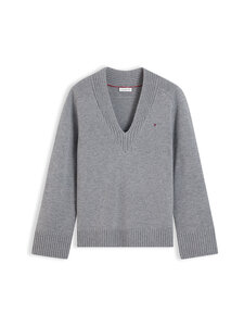Tommy Hilfiger - Soft Wool Jersey V-Neck džemperis - P7D MEDIUM GREY HEATHER | Stockmann