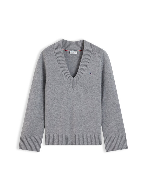 Tommy Hilfiger - Soft Wool Jersey V-Neck džemperis - P7D MEDIUM GREY HEATHER | Stockmann - photo 1