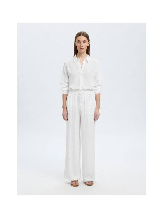Selected - SlfViva Gulia High Waist -pellavasekoitehousut - SNOW WHITE | Stockmann - photo 2