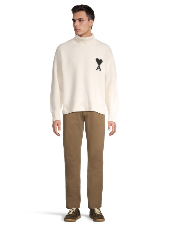 Ami Paris - Funnel Neck Contrasted -neule - 151 ECRU/NOIR | Stockmann - photo 2