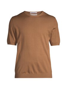 ESSENTIALS by Stockmann - Edward merīnvilnas krekls ar īsām piedurknēm - BROWN MEL., 36 (H6-19030) | Stockmann