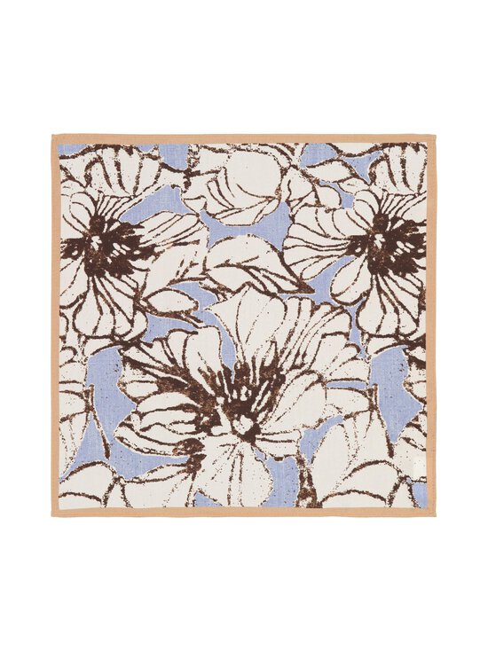 Stockholm Kravatt - Siidist taskurätik Big Flower - 4 BEIGE/ BROWN/LIGHT BLUE | Stockmann - photo 1