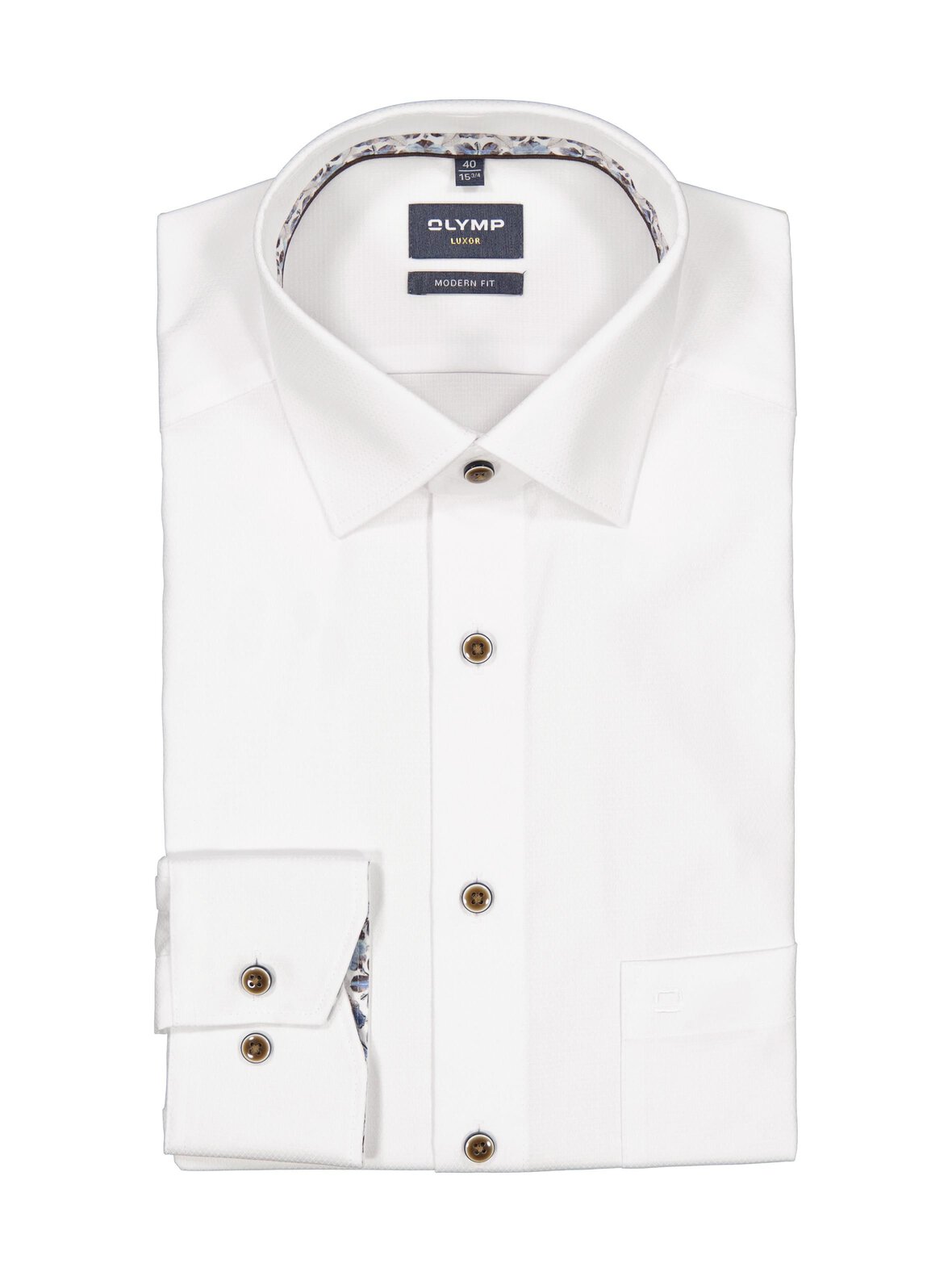 Modern Fit Flower Contrast -kauluspaita