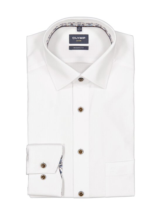 Olymp - Modern Fit Flower Contrast -kauluspaita - 00 WEISS | Stockmann - photo 1