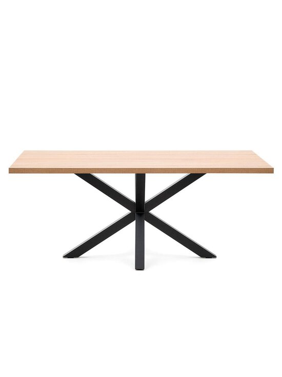 Kave Home - Argo-ruokapöytä tammenvärinen melamiini / musta 200 x 100 cm - BROWN | Stockmann - photo 1