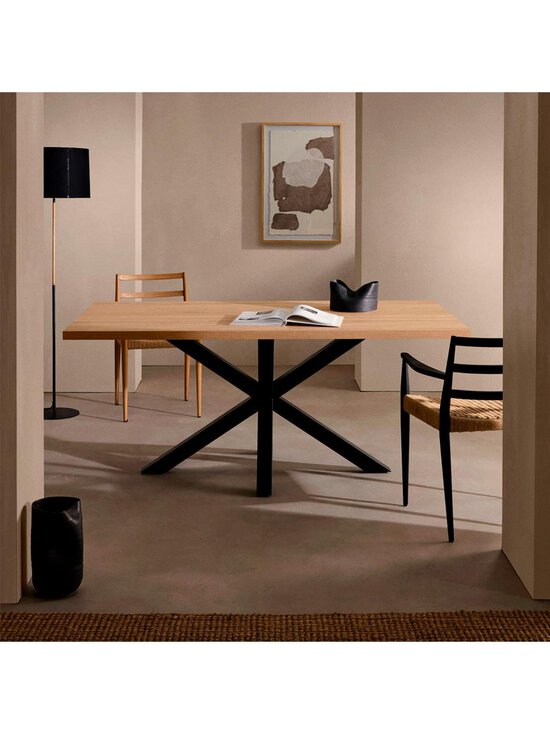 Kave Home - Argo-ruokapöytä tammenvärinen melamiini / musta 200 x 100 cm - BROWN | Stockmann - photo 6