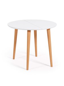 Kave Home - Oqui- jatkettava ruokapöytä - PYÖKKI,VALKOINEN | Stockmann