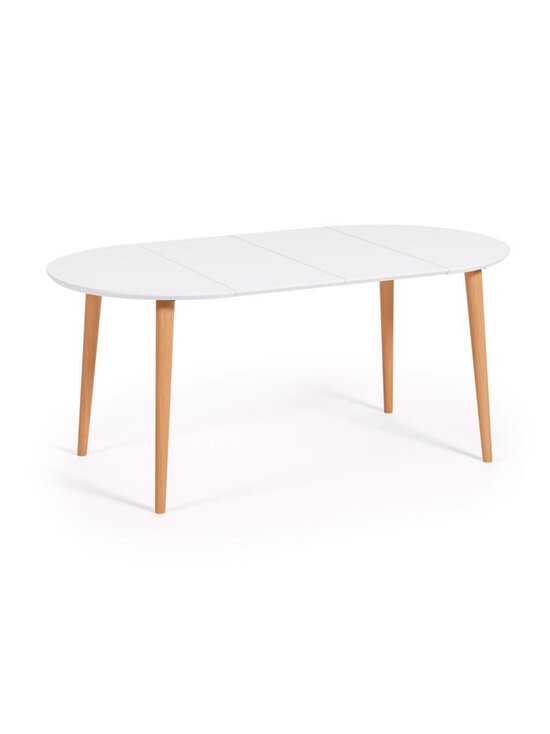 Kave Home - Oqui- jatkettava ruokapöytä valkoinen/pyökki ⌀ 90/170 cm - BEIGE | Stockmann - photo 2