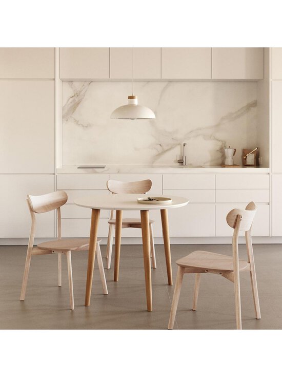 Kave Home - Oqui- jatkettava ruokapöytä valkoinen/pyökki ⌀ 90/170 cm - BEIGE | Stockmann - photo 5