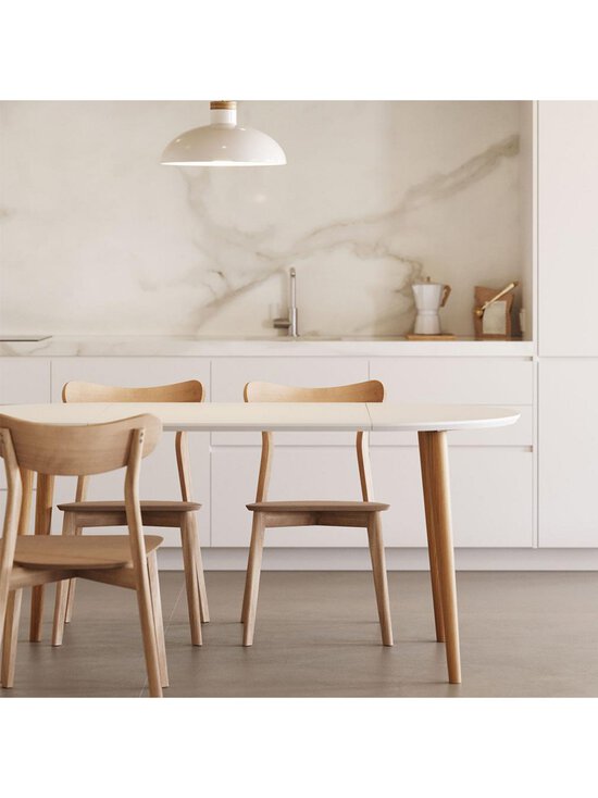 Kave Home - Oqui- jatkettava ruokapöytä valkoinen/pyökki ⌀ 90/170 cm - BEIGE | Stockmann - photo 6