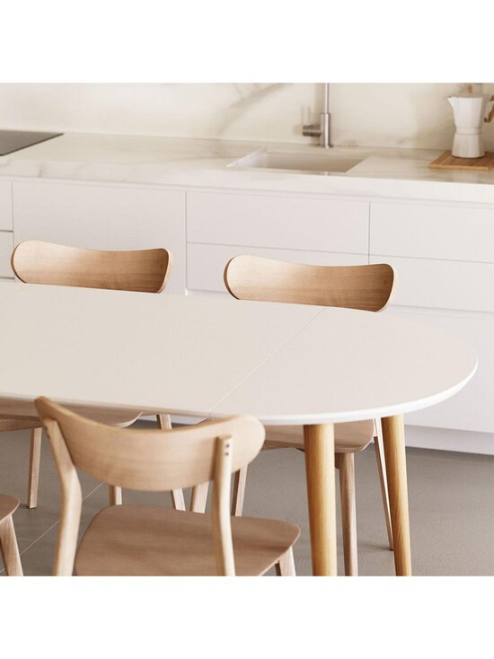 Kave Home - Oqui- jatkettava ruokapöytä valkoinen/pyökki ⌀ 90/170 cm - BEIGE | Stockmann - photo 7