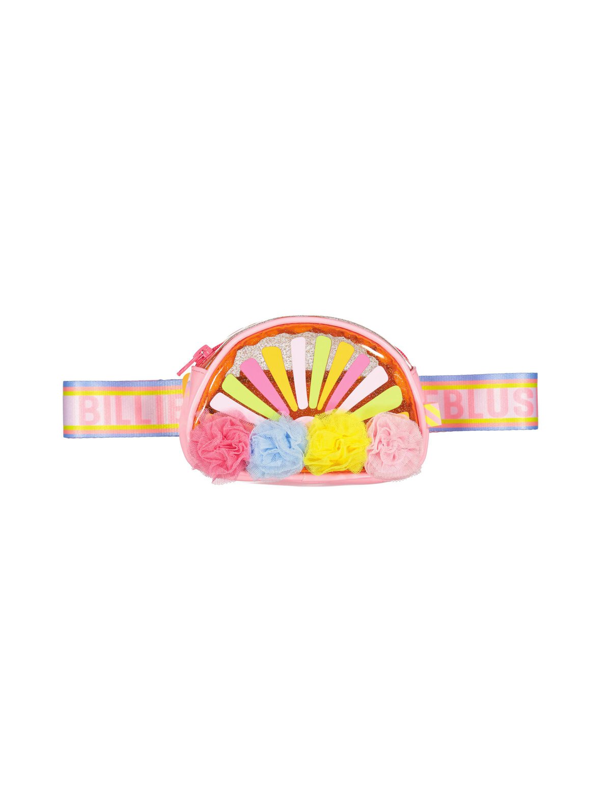 Orange Pom Pom Applique Belt -vyölaukku