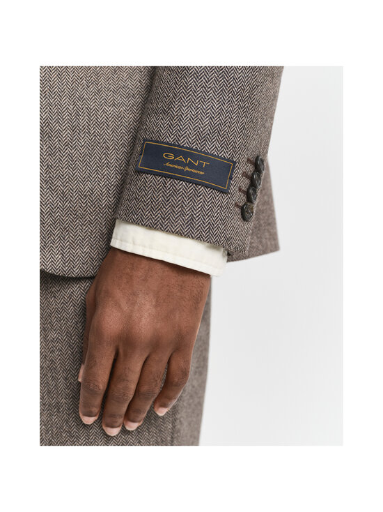 GANT - Flannel Herringbone -puvuntakki - 202 DEEP BROWN | Stockmann - photo 4