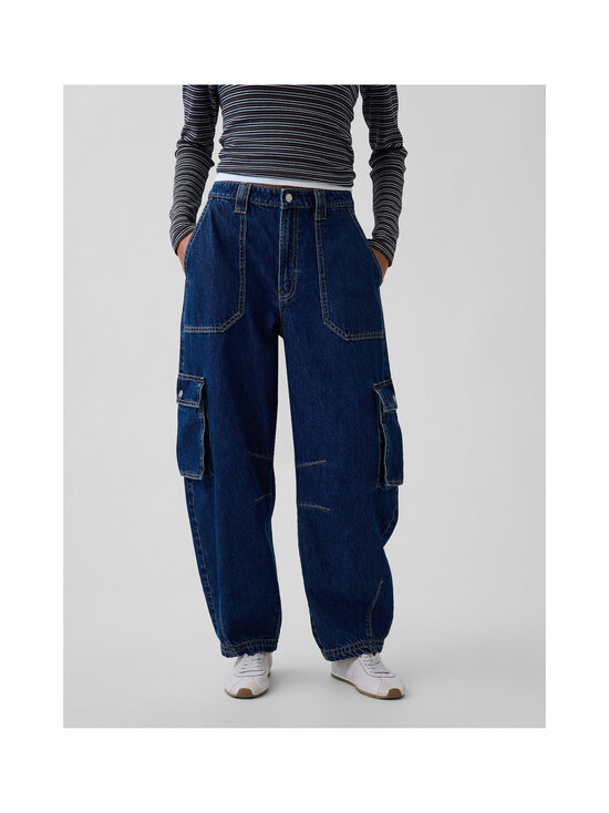 GAP - High Rise Barrel Cargo Med Wings džinsi - MEDIUM WASH | Stockmann - photo 3