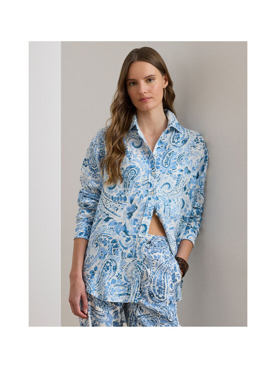 Lauren Ralph Lauren - Sport lina kreklblūze - WHITE/BLUE | Stockmann - photo 3