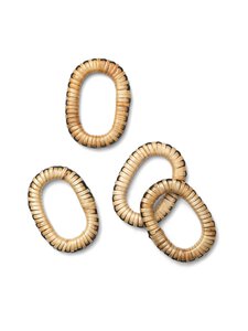 Ferm Living - Salvrätikurõngas Weave, 4 tk - NATURAL/BLACK | Stockmann