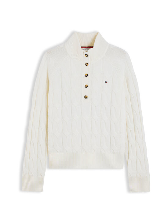 Tommy Hilfiger - Soft Wool Henley -palmikkoneule - Z00 IVORY PETAL | Stockmann - photo 1