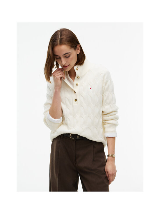 Tommy Hilfiger - Soft Wool Henley -palmikkoneule - Z00 IVORY PETAL | Stockmann - photo 2